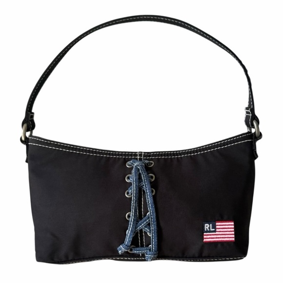 Ralph Lauren Polo Jeans Co. Black Fabric Shoulder Bag - Picture 2 of 9